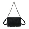 Borsa a tracolla in ecopelle liscia con frange e lustrini Mariella Burani MB5005