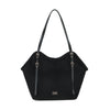 Borsa shopper a spalla in ecopelle scamosciata e teddy MB053