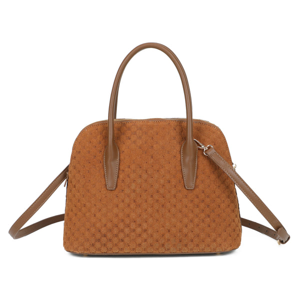 Borsa bauletto Mariella Burani in ecopelle scamosciata con logo impresso MB043