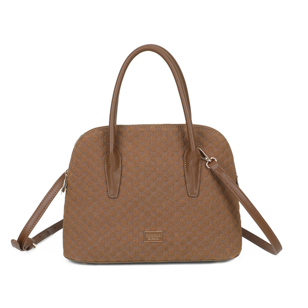Borsa bauletto Mariella Burani in ecopelle scamosciata con logo impresso MB043