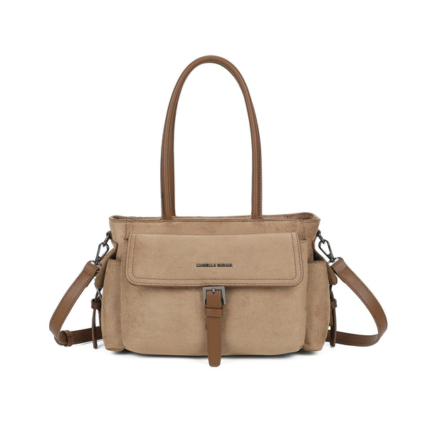 Borsa spalla Mariella Burani in ecopelle scamosciata morbida con patta MB047