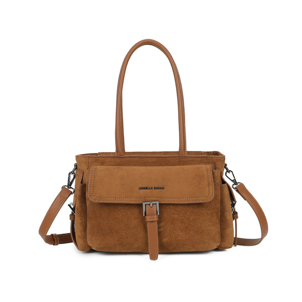 Borsa spalla Mariella Burani in ecopelle scamosciata morbida con patta MB047