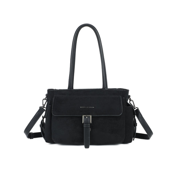 Borsa spalla Mariella Burani in ecopelle scamosciata morbida con patta MB047