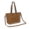 Borsa spalla shopper in ecopelle scamosciata con borchie 2281