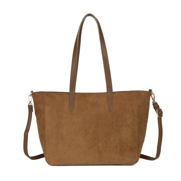 Borsa spalla shopper in ecopelle scamosciata con borchie 2281