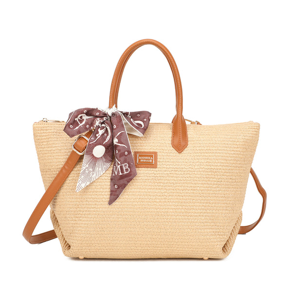 Borsa shopper in rafia ed ecopelle Mariella Burani MB6311
