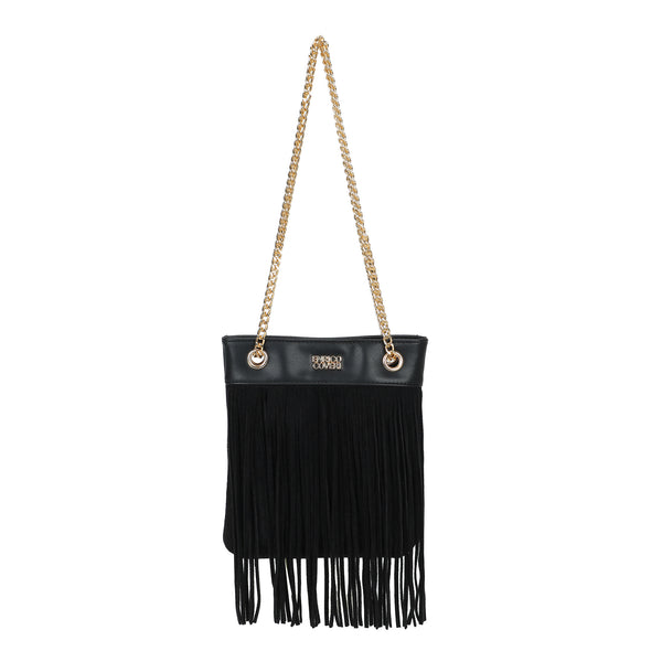 Borsetta shopper in ecopelle a frange e tracolla a catena Enrico Coveri EC6325