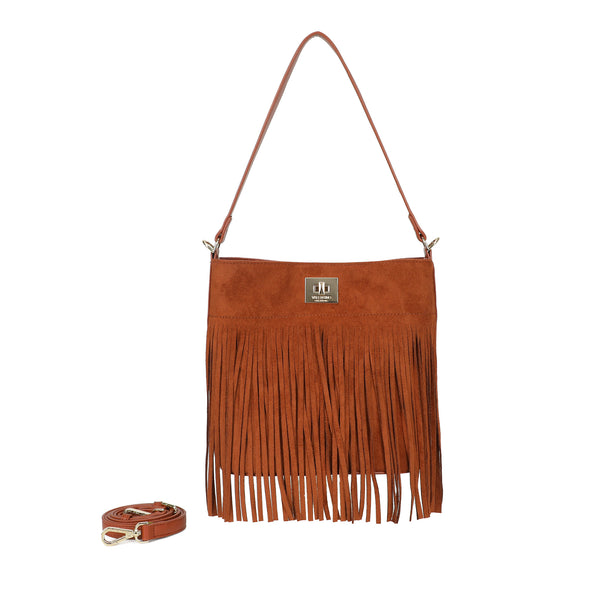 Borsetta shopper piatta a spalla con frange Valentino Creations VC619