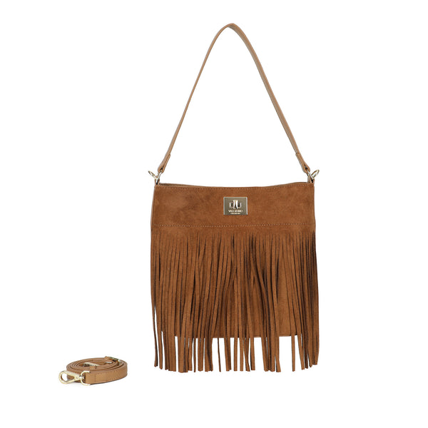 Borsetta shopper piatta a spalla con frange Valentino Creations VC619