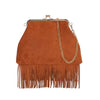Borsa clutch in ecopelle scamosciata con frange Enrico Coveri EC6330