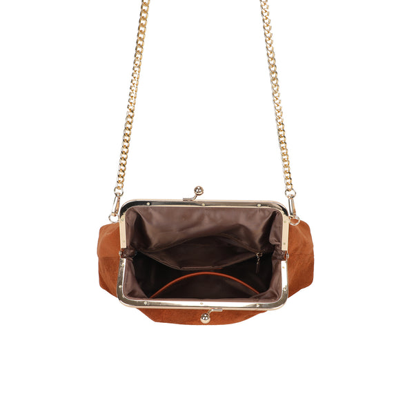 Borsa clutch in ecopelle scamosciata con frange Enrico Coveri EC6330