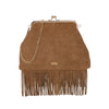 Borsa clutch in ecopelle scamosciata con frange Enrico Coveri EC6330