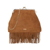 Borsa clutch in ecopelle scamosciata con frange Enrico Coveri EC6330