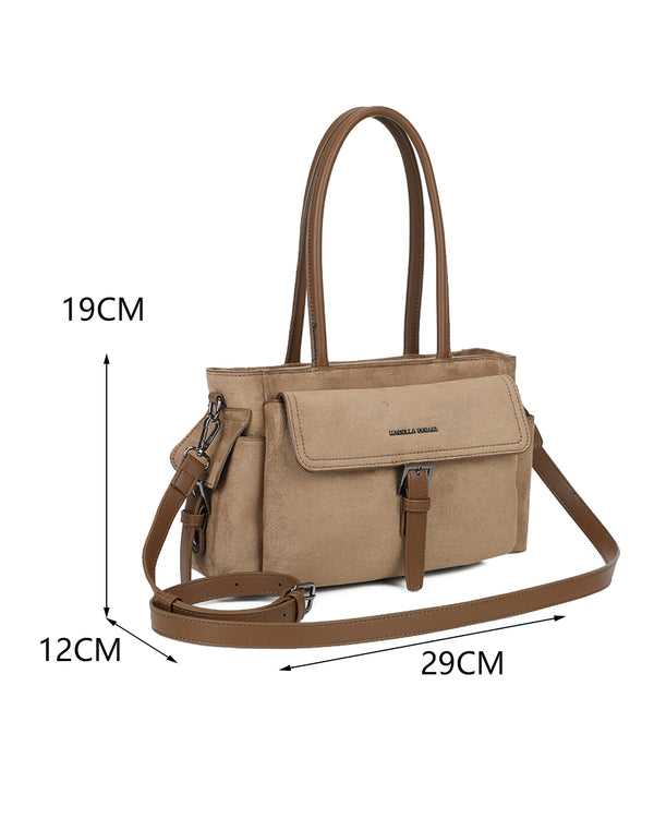 Borsa spalla Mariella Burani in ecopelle scamosciata morbida con patta MB047