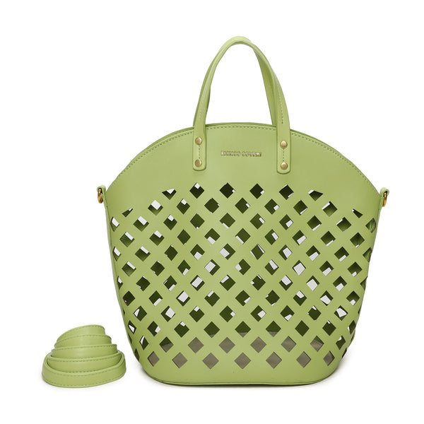 Borsa shopper in ecopelle traforata laserata Enrico Coveri EC6278