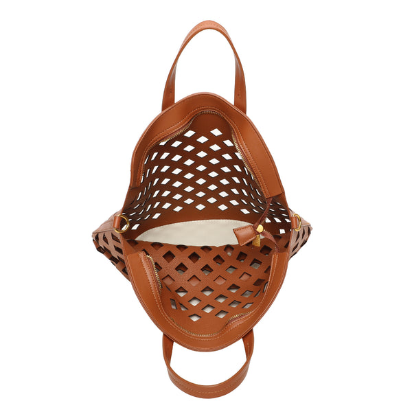 Borsa shopper in ecopelle traforata laserata Enrico Coveri EC6278