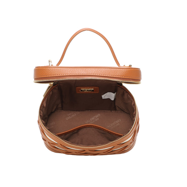 Borsa in ecopelle e tessuto a bauletto VA7079