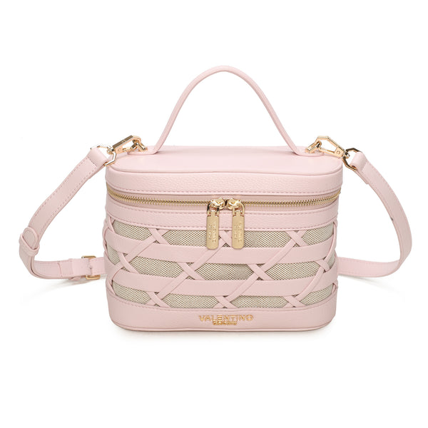 Borsa in ecopelle e tessuto a bauletto VA7079