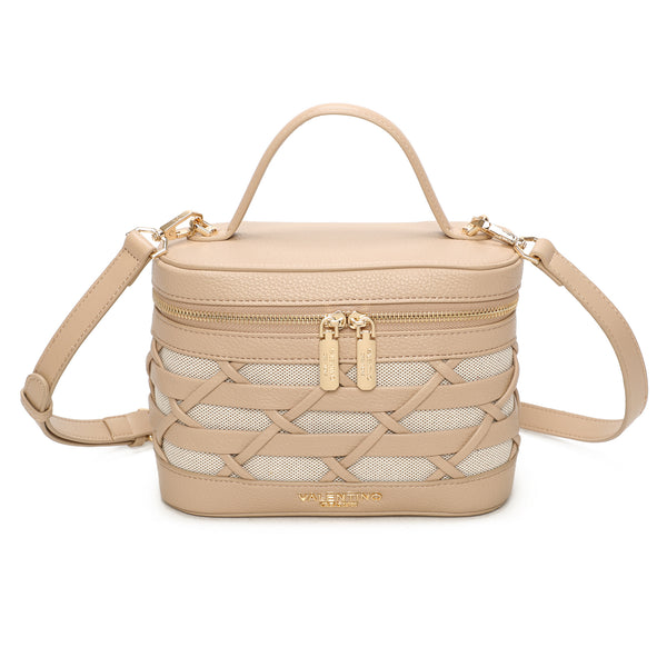 Borsa in ecopelle e tessuto a bauletto VA7079