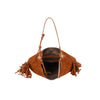 Borsa hobo a spalla in ecopelle scamosciata con frange Valentino Creations VC7089