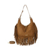 Borsa hobo a spalla in ecopelle scamosciata con frange Valentino Creations VC7089