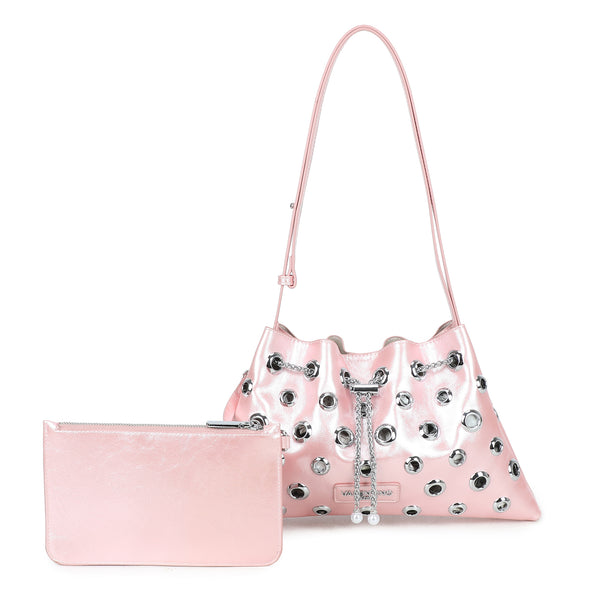 Borsetta a spalla a sacca in ecopelle metallizzata Valentino Creations VC2020