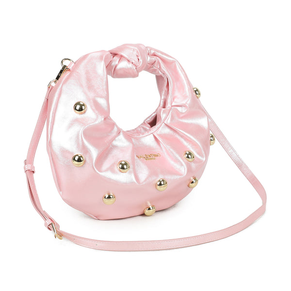 Borsetta in ecopelle metallizzata a spalla Valentino Creations con borchie VC2016
