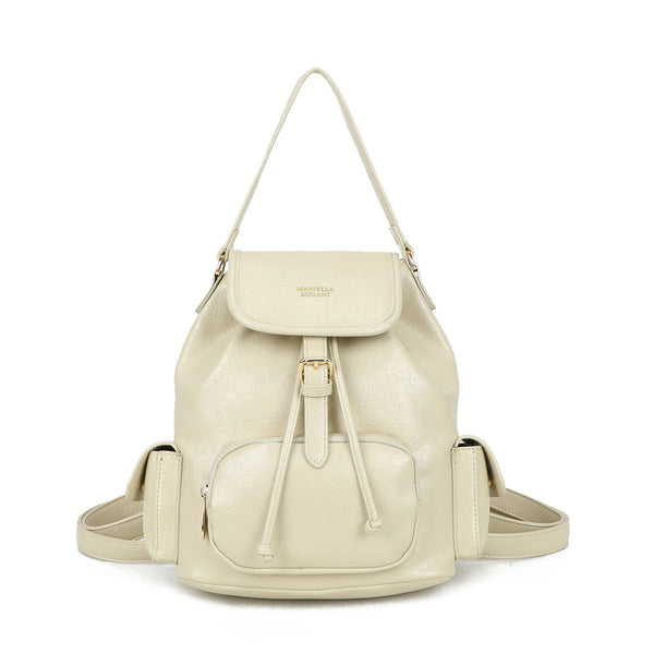 Zainetto in ecopelle con tasche e patta e chiusura a coulisse MB7062