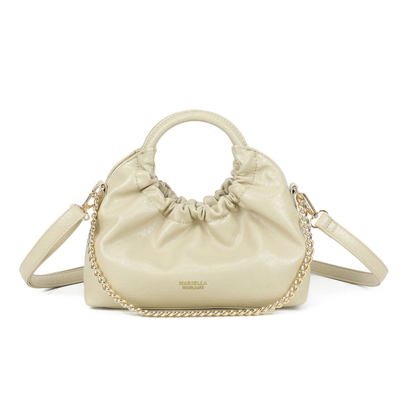 Borsetta in ecopelle lucida con manico tondo Mariella Burani MB7061