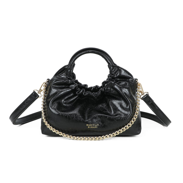 Borsetta in ecopelle lucida con manico tondo Mariella Burani MB7061
