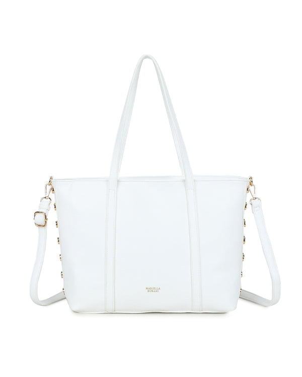 Borsa spalla shopper in ecopelle con borchie laterali Mariella Burani MB710