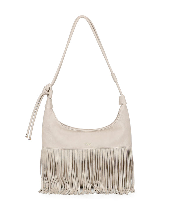 Borsa a spalla shopper in ecopelle Mariella Burani con frange MB714