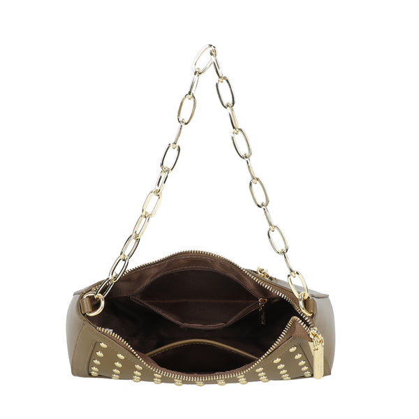 Borsetta in ecopelle Valentino Creations con manico a catena e borchie VC626