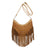 Borsa in ecopelle scamosciata a tracolla con frange Enrico Coveri ECC6329