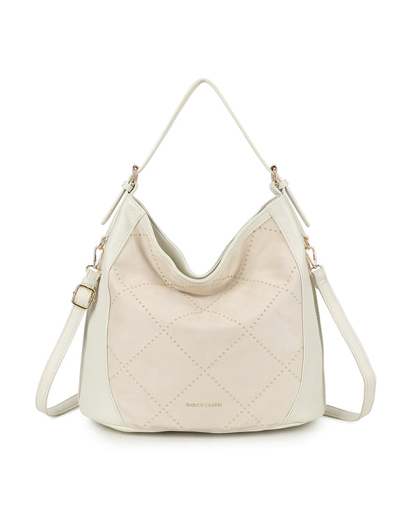 Borsa grande in ecopelle con inserto in velluto Enrico Coveri ECG627