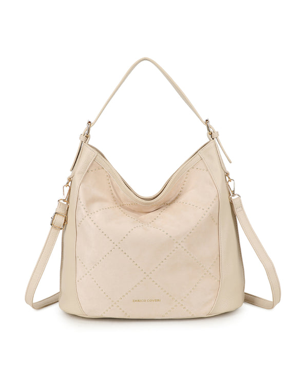 Borsa grande in ecopelle con inserto in velluto Enrico Coveri ECG627