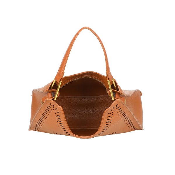 Borsa a mano con dettagli traforati Enrico coveri in ecopelle con pochette rimovibile EC6280