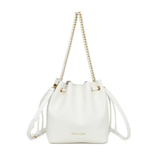 Borsa a sacco con coulisse e manico intrecciato a spalla in ecopelle Enrico Coveri EC2262