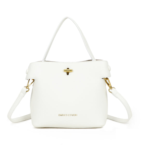 Borsa shopper in ecopelle Enrico Coveri con chiusura turn lock e pochette rimovibile EC2251