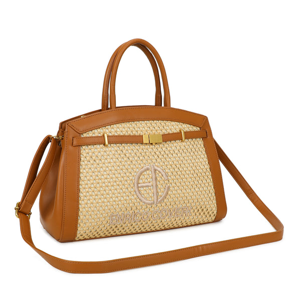 Bauletto in rafia ed ecopelle Enrico Coveri EC6277