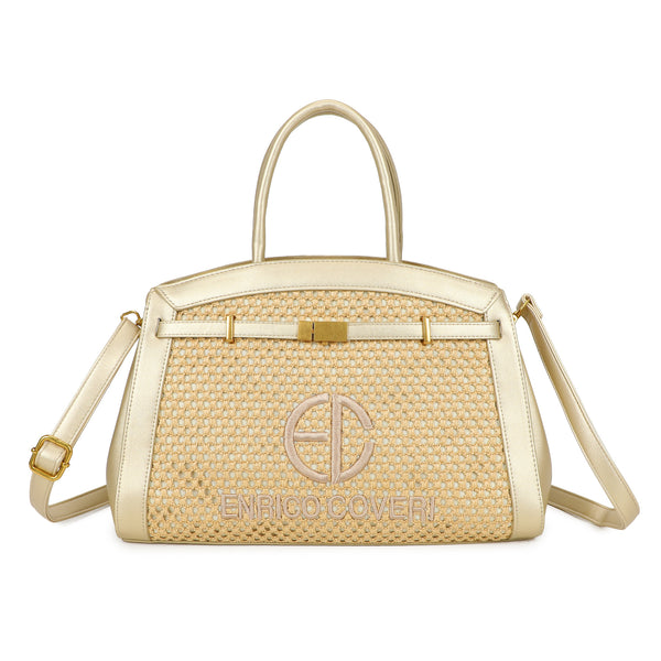 Bauletto in rafia ed ecopelle Enrico Coveri EC6277