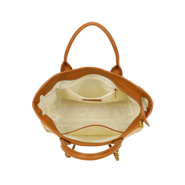 Borsa shopper in rafia ed ecopelle EC6275 Enrico Coveri