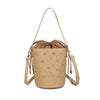 Borsa a secchiello in ecopelle con borchie e chiusura a coulisse VC523