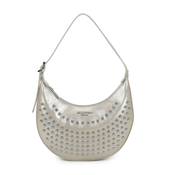 Borsa in ecopelle mezzaluna a spalla con borchie Valentino Creations VC2019Q