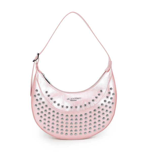 Borsa in ecopelle mezzaluna a spalla con borchie Valentino Creations VC2019Q