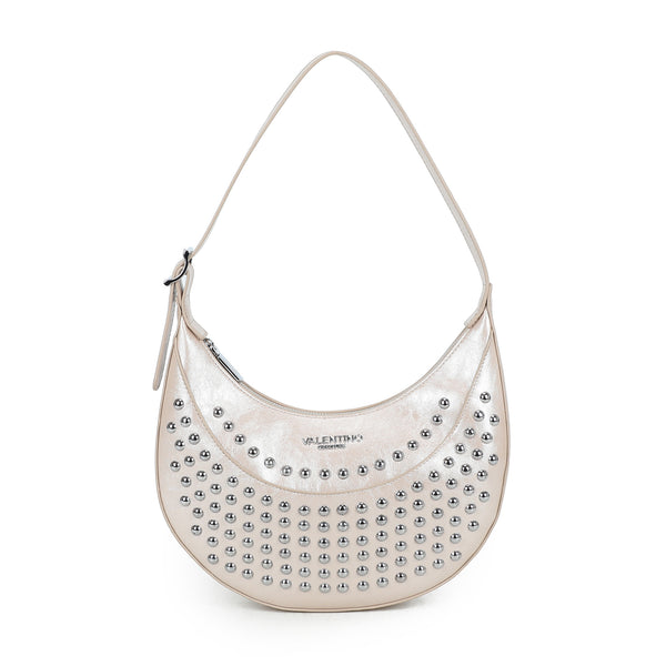 Borsa in ecopelle mezzaluna a spalla con borchie Valentino Creations VC2019Q