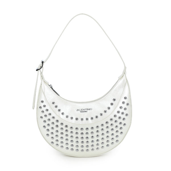 Borsa in ecopelle mezzaluna a spalla con borchie Valentino Creations VC2019Q