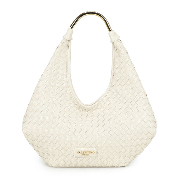 Shopper a spalla in ecopelle intrecciata e manico in metallo Valentino Creations VC2027