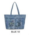 Borsa shopper in jeans Enrico Coveri EC6296 con disegno frontale